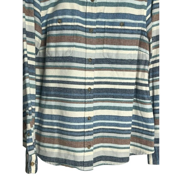 LL Bean Shirt Mens Large Flannel Serape Chamois Southwest Stripe Blanket Shacket - Picture 4 of 14